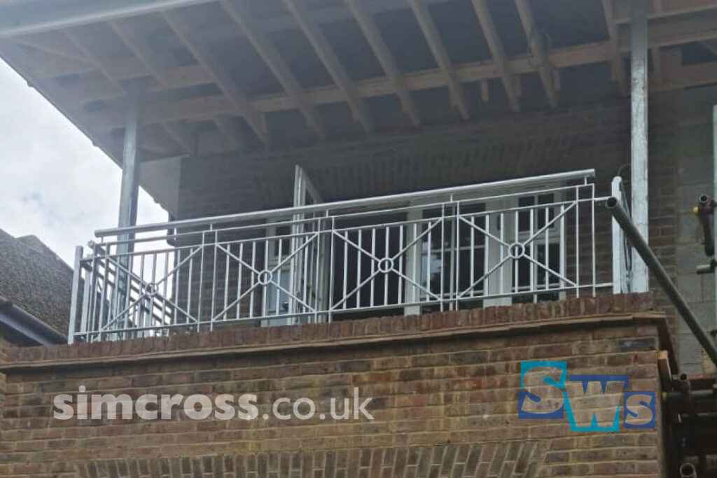 Rickmansworth – new build balcony rail for two properties. Simcross Welding Services steel railings London and Herts