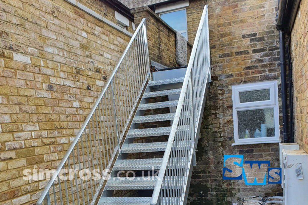 Watford – access stairs to flats.. Simcross Welding Services steel staircases London and Herts