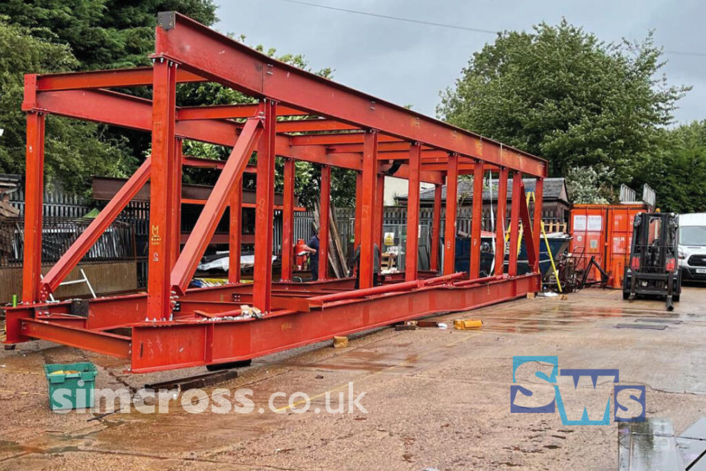 Epsom Hospital – walkway structure assembled in Simcross workshop and fitted on site in one piece. Simcross Welding Services – structural steel, London and Herts