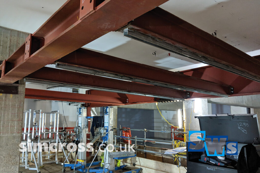 Old Street, London – steelwork for new tv studio. Simcross Welding Services – structural steel, London and Herts